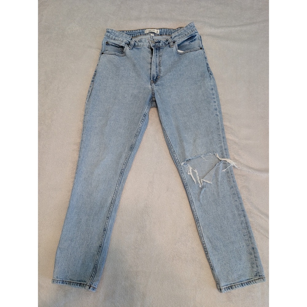 Abercrombie & Fitch W Skinny High Rise 90s Relaxed Straight Distressed Jeans